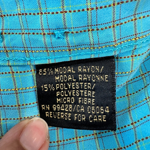 Bugatchi‎ Uhmo Men's Shirt Size L Button Up Short Sleeve Classic Fit Blue - Picture 5 of 6